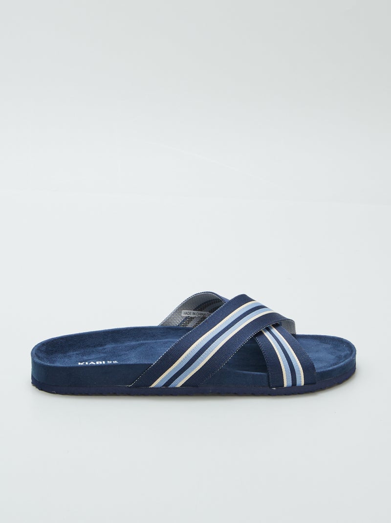 Slippers met gekruiste bandjes BLAUW - Kiabi