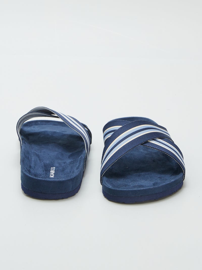 Slippers met gekruiste bandjes BLAUW - Kiabi