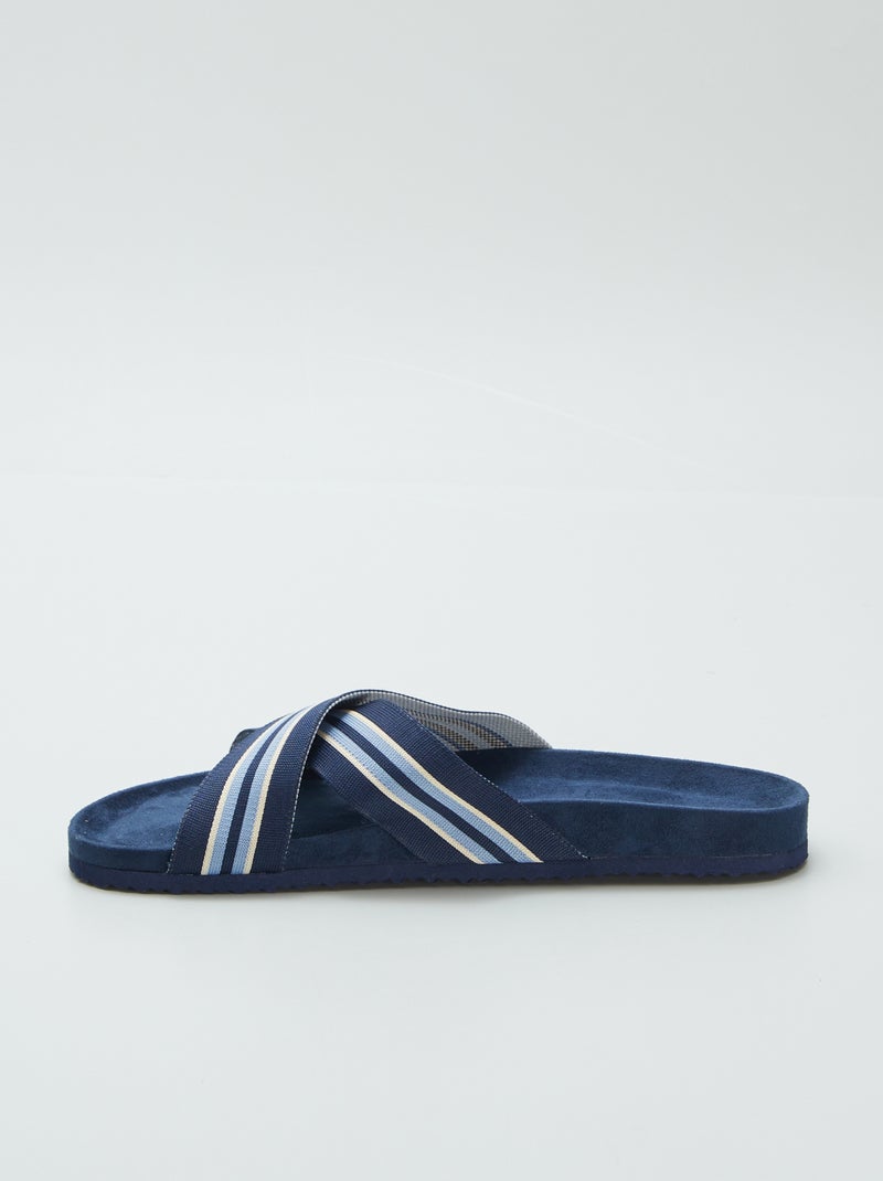 Slippers met gekruiste bandjes BLAUW - Kiabi