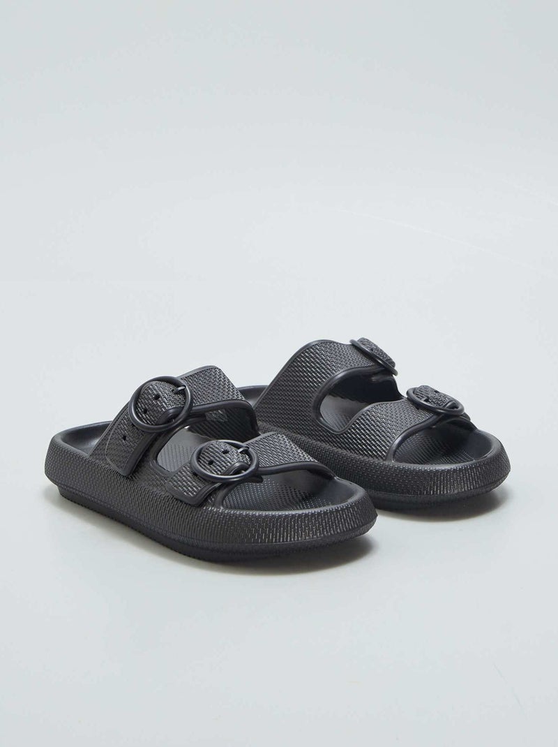 Slippers met gespen ZWART - Kiabi