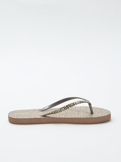Slippers met luipaardprint - Kiabi
