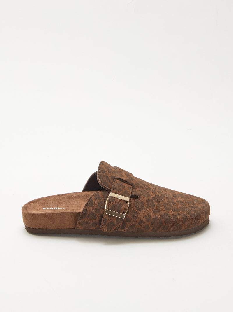 Slippers met open hiel Biege - Kiabi