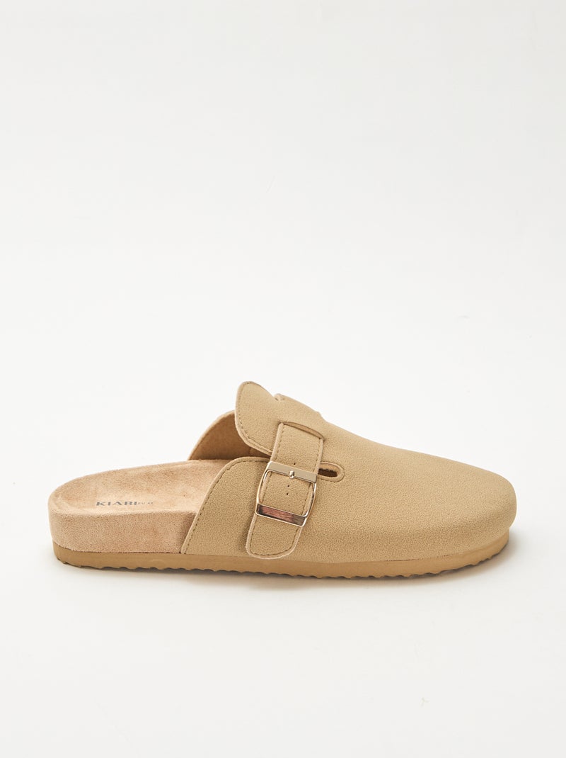 Slippers met open hiel Bruin - Kiabi