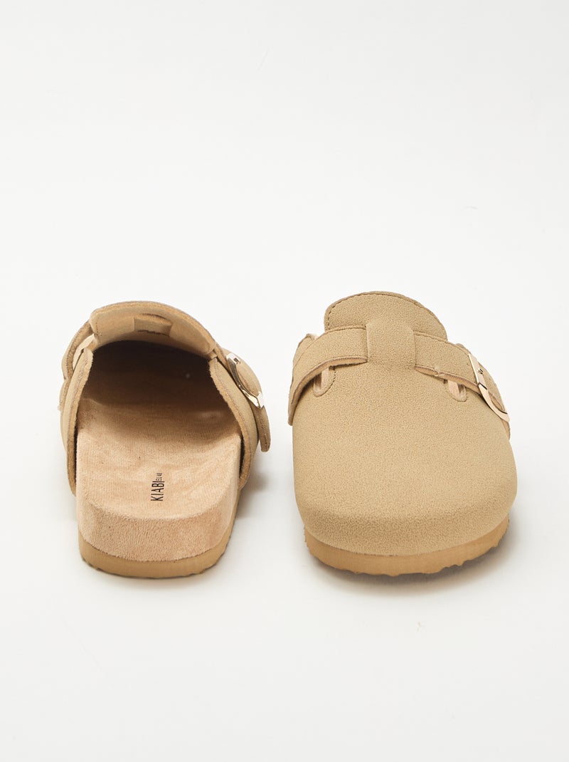 Slippers met open hiel Bruin - Kiabi