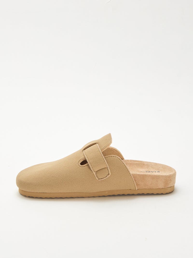 Slippers met open hiel Bruin - Kiabi