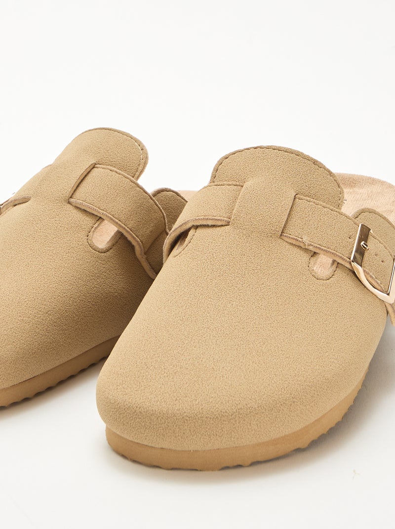 Slippers met open hiel Bruin - Kiabi