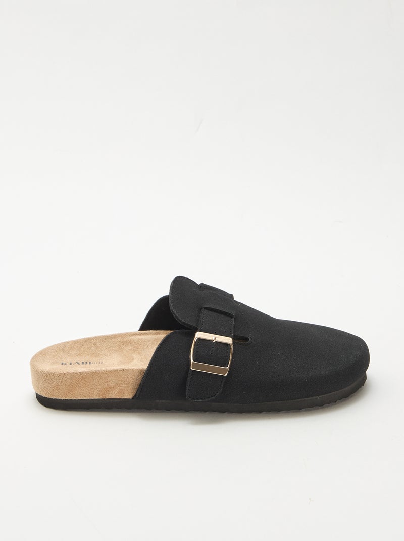 Slippers met open hiel Zwart - Kiabi
