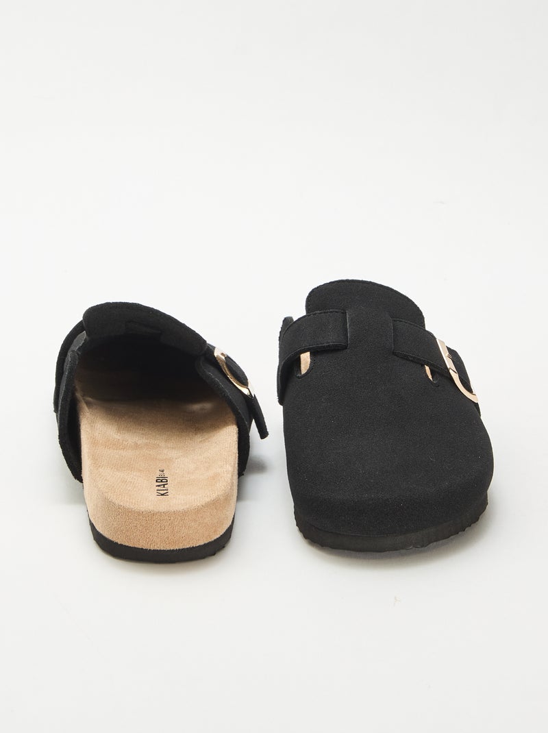 Slippers met open hiel Zwart - Kiabi