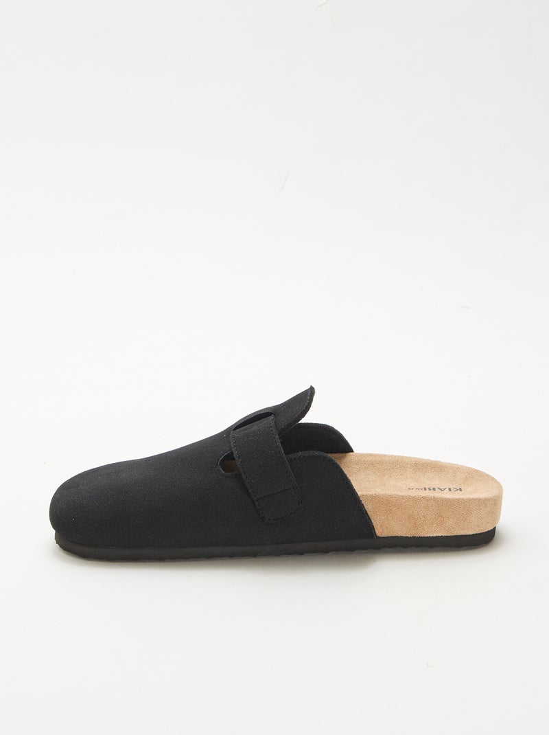 Slippers met open hiel Zwart - Kiabi