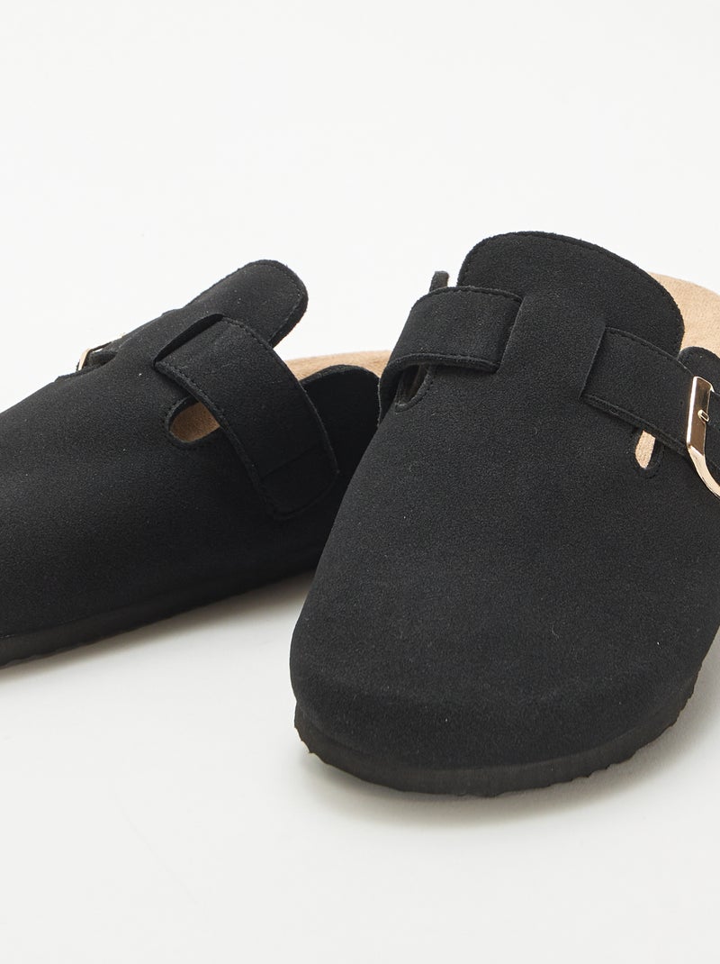 Slippers met open hiel Zwart - Kiabi
