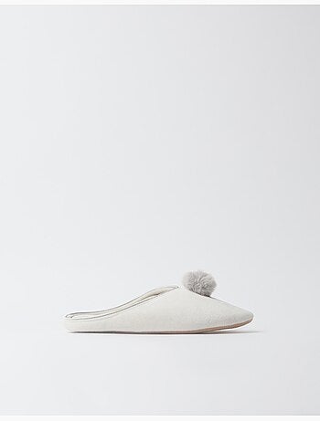 Slippers met pompom, mo fashion