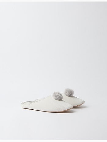 Slippers met pompom, mo fashion