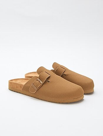 Slippers met suède-effect