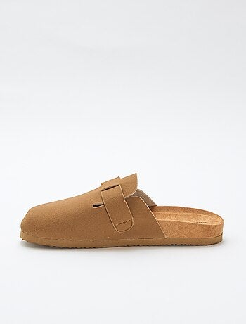 Slippers met suède-effect