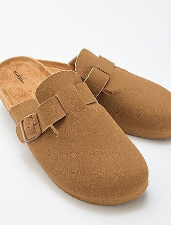 Slippers met suède-effect