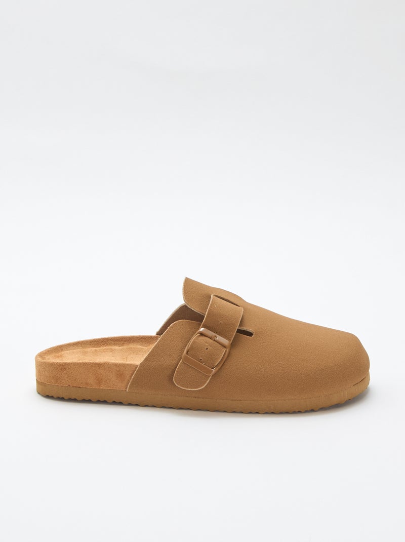 Slippers met suède-effect Bruin - Kiabi