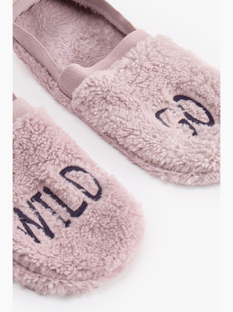 Slippers met wild slogan-print penti Lichtroze - Kiabi