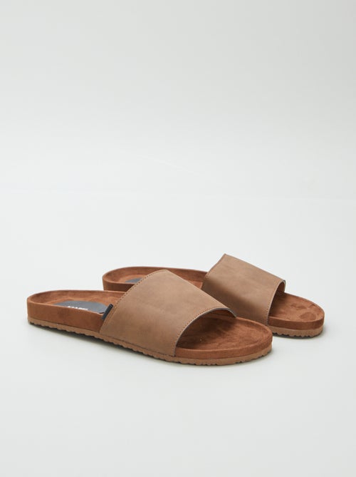 Slippers van twee materialen - Kiabi