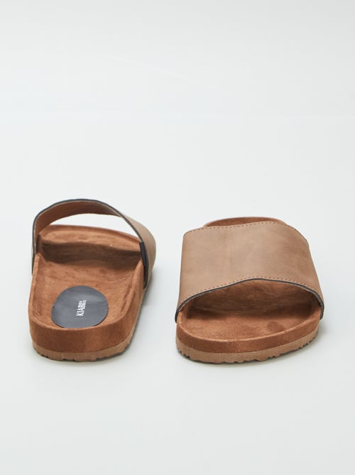 Slippers van twee materialen - Kiabi