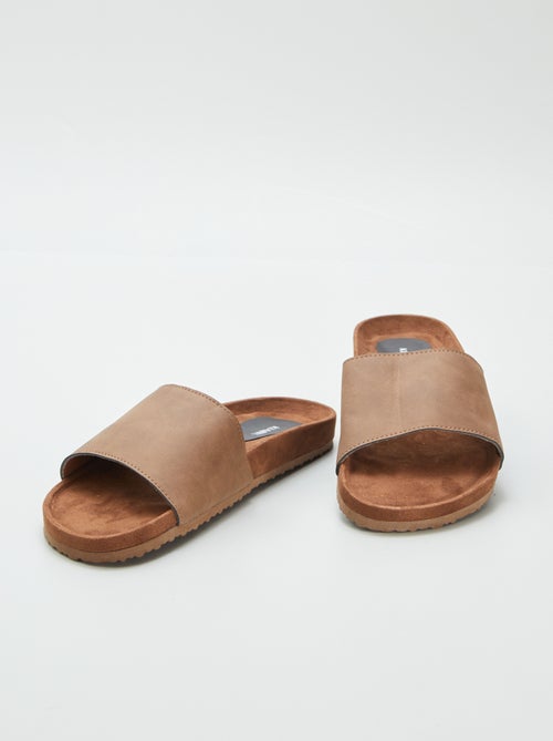 Slippers van twee materialen - Kiabi