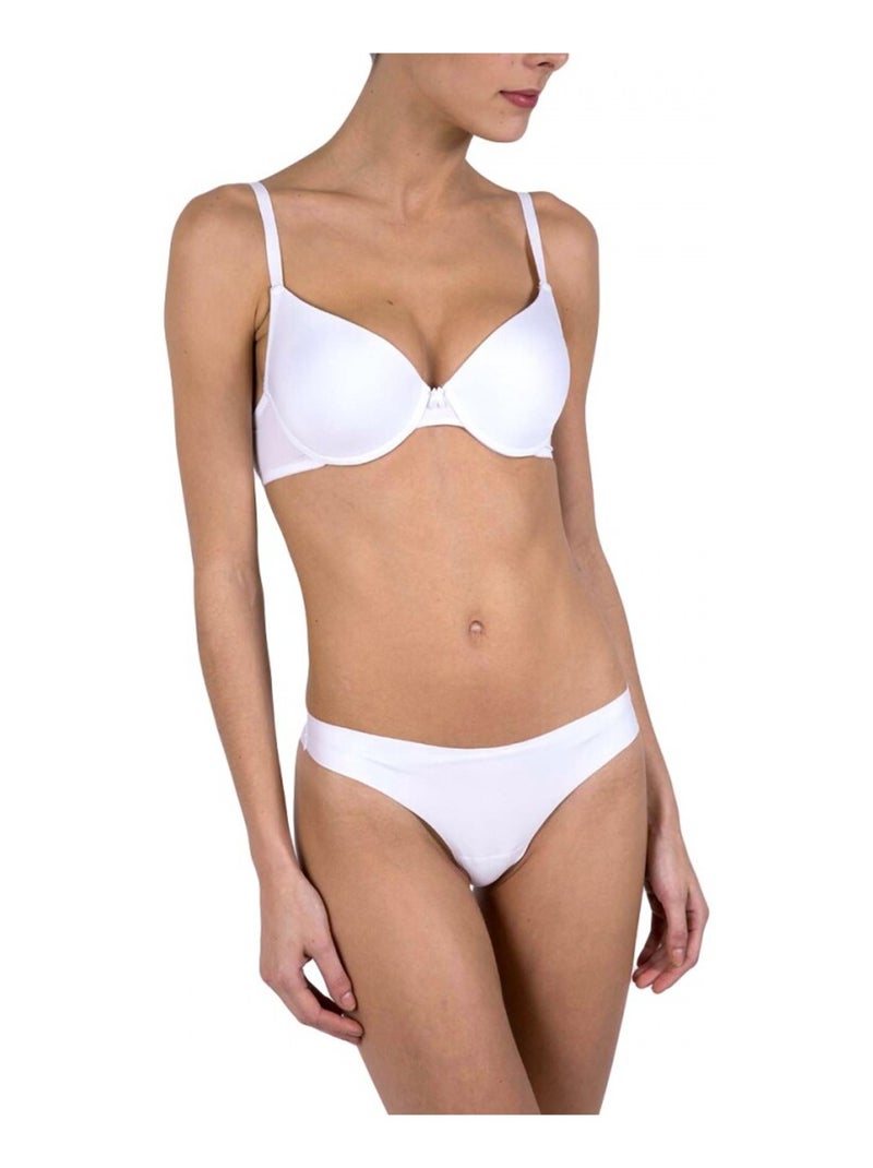 Slips brazilian microvezel set van 3 dames Wit - Kiabi