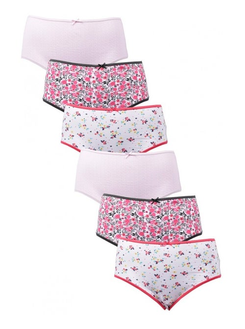 Slips Dames INFINITIF MAXI in Katoen - Set van 6 - Kiabi Slips Dames INFINITIF MAXI in Katoen - Set van 6 - Kiabi