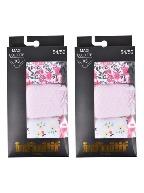 Slips Dames INFINITIF MAXI in Katoen - Set van 6 - Kiabi Slips Dames INFINITIF MAXI in Katoen - Set van 6 - Kiabi