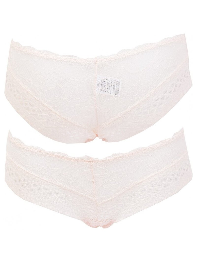 Slips dames INFINITIF met kant - Set van 6 Wit Multikleur Zwart - Kiabi