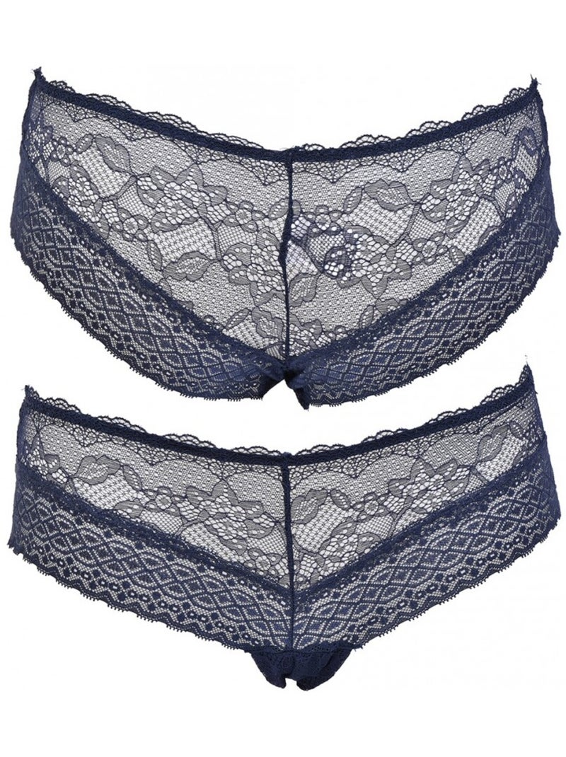 Slips dames INFINITIF met kant - Set van 6 Wit Multikleur Zwart - Kiabi
