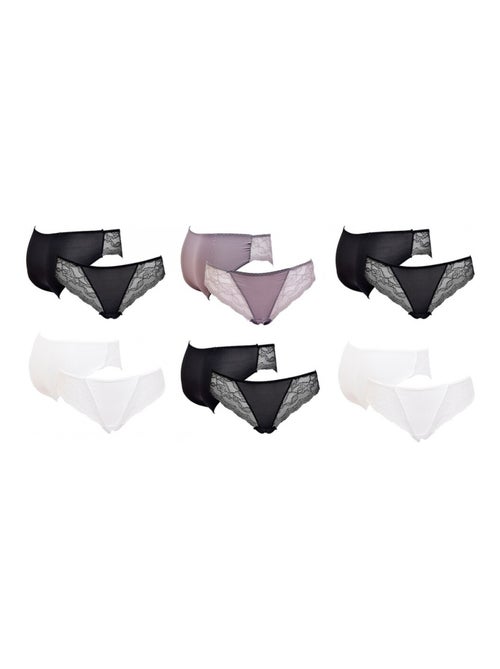 Slips dames INFINITIF met kant - Set van 6 - Kiabi Slips dames INFINITIF met kant - Set van 6 - Kiabi