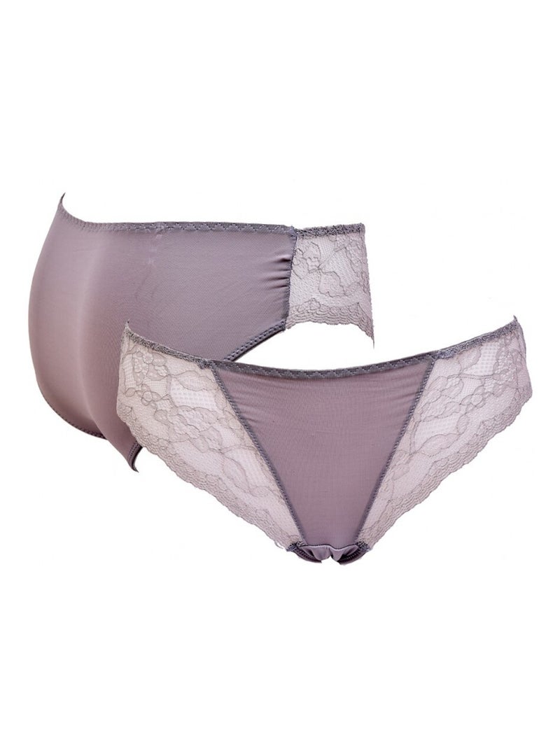 Slips dames INFINITIF met kant - Set van 6 Zwart Mauve Wit - Kiabi