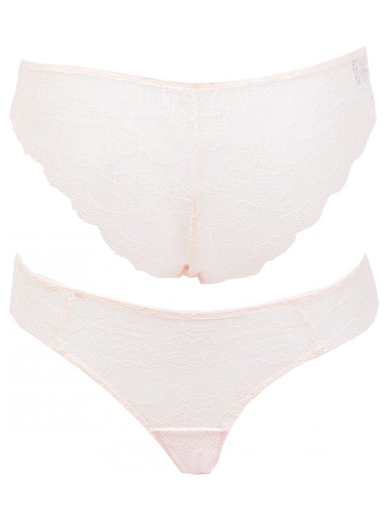 Slips dames INFINITIF met kant - Set van 6 Zwart Multicolor Wit - Kiabi