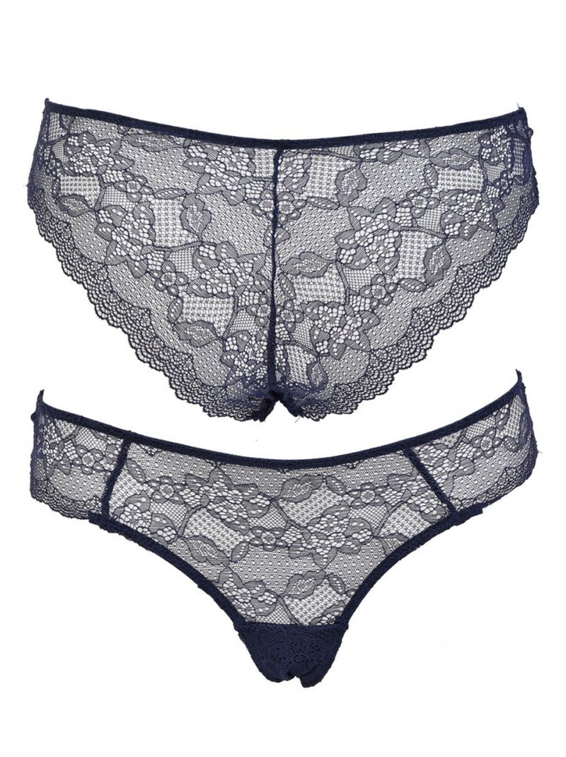 Slips dames INFINITIF met kant - Set van 6 Zwart Multicolor Wit - Kiabi