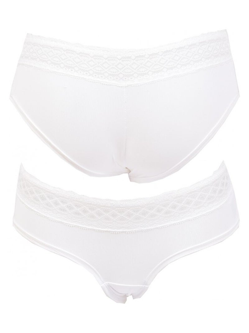 Slips dames INFINITIF met kant - Set van 6 Zwart Wit Grijs - Kiabi