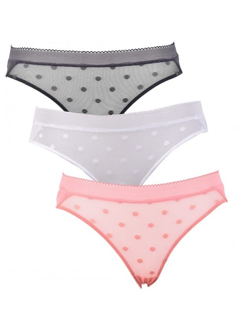 Slips dames TWINDAY - Set van 3 - Kiabi Slips dames TWINDAY - Set van 3 - Kiabi