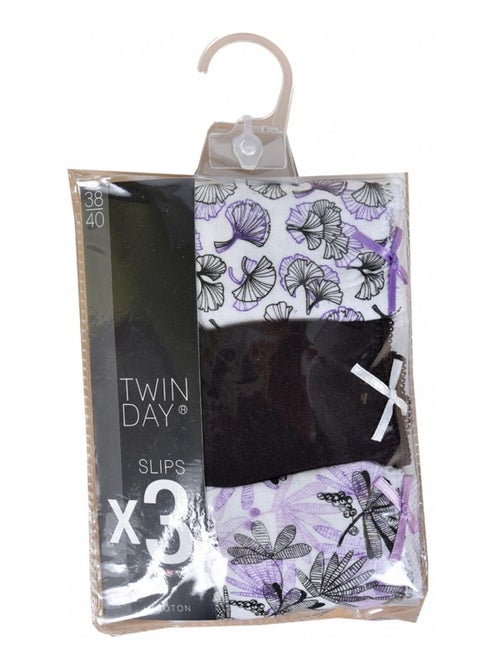 Slips dames TWINDAY - Set van 3 - Kiabi Slips dames TWINDAY - Set van 3 - Kiabi