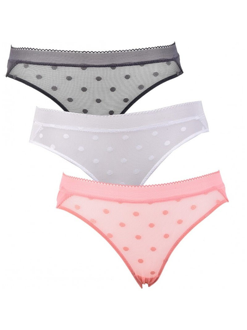 Slips dames TWINDAY - Set van 6 Zwart Multicolor Grijs - Kiabi
