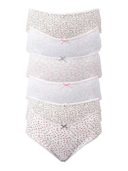 Slips Dames Ultra comfort Kantkant - Set van 6 - Kiabi Slips Dames Ultra comfort Kantkant - Set van 6 - Kiabi