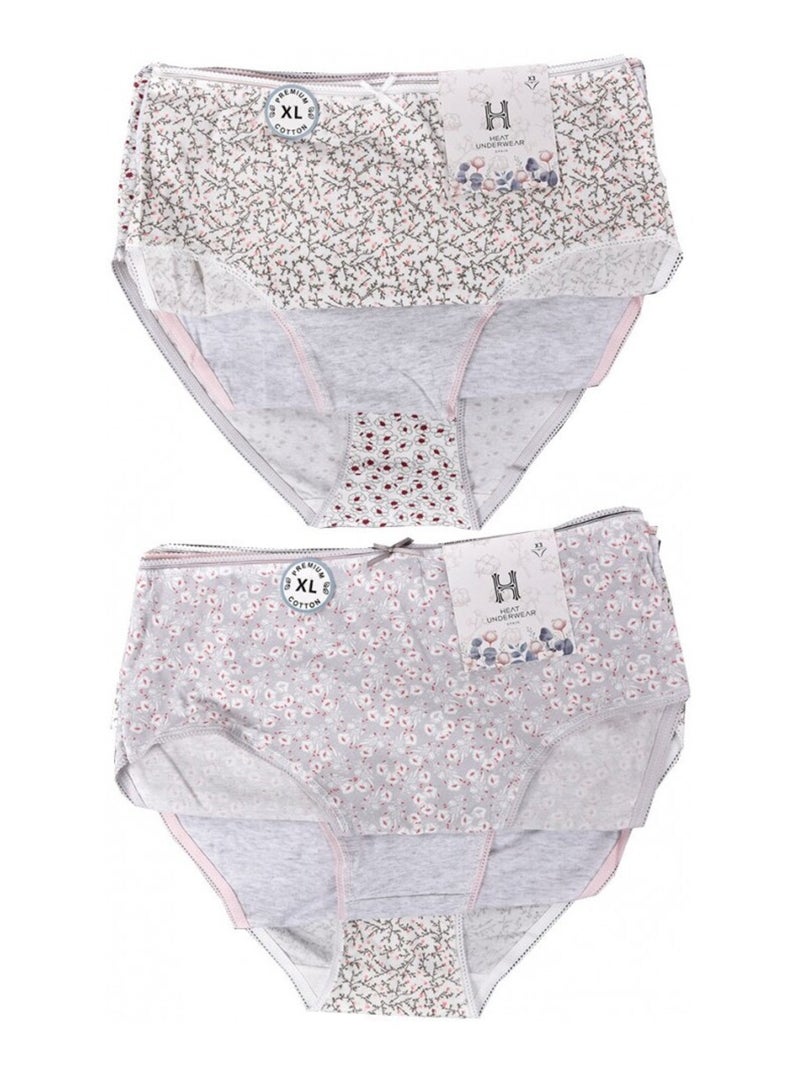 Slips Dames Ultra comfort Kantkant - Set van 6 Wit Beige Grijs - Kiabi