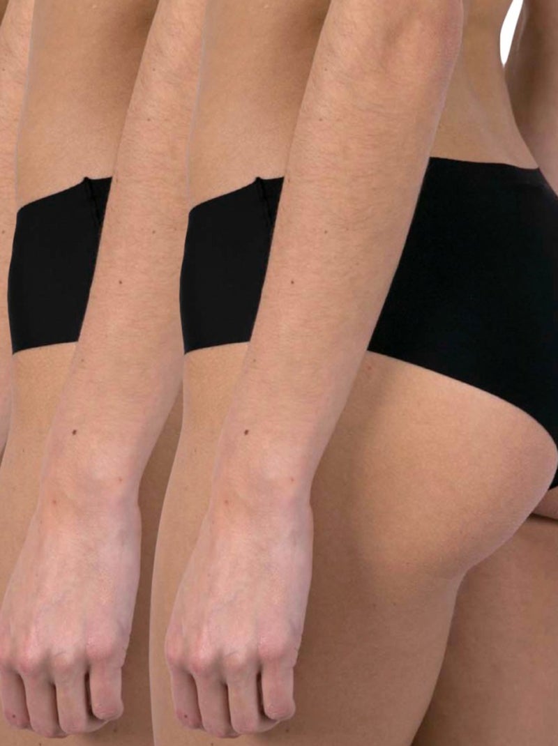 Slips microvezel Set van 3 Dames Zwart - Kiabi