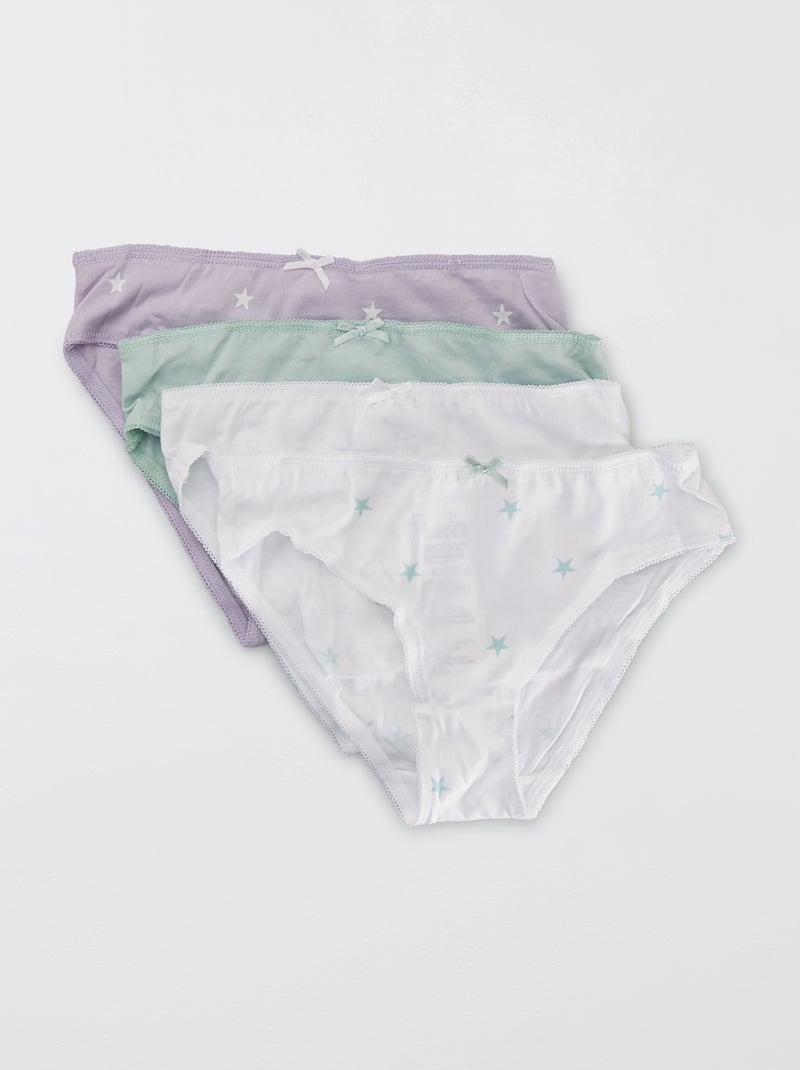 Slips van jersey met strikje - Set van 4 PAARS - Kiabi