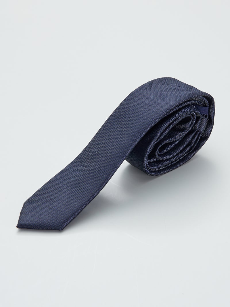 Smalle zwarte stropdas marineblauw - Kiabi
