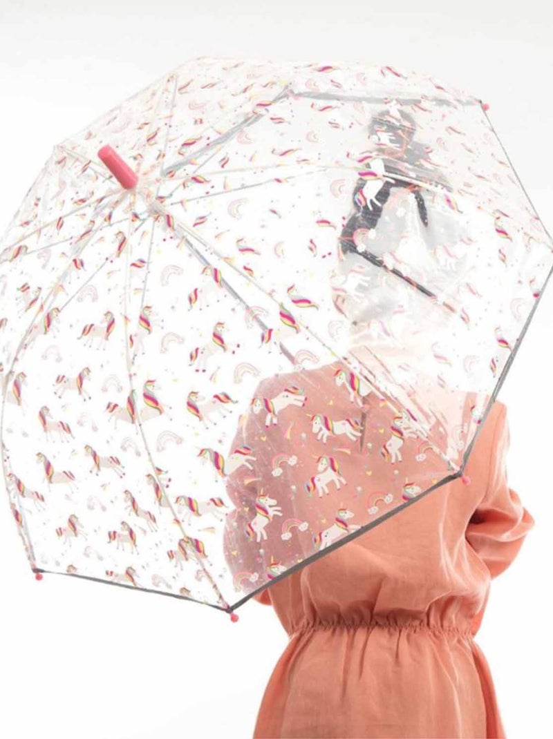 Smati | parapluie cloche enfant transparent licorne Rose - Kiabi