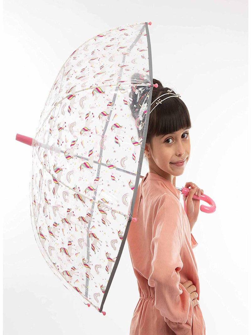 Smati | parapluie cloche enfant transparent licorne Rose - Kiabi