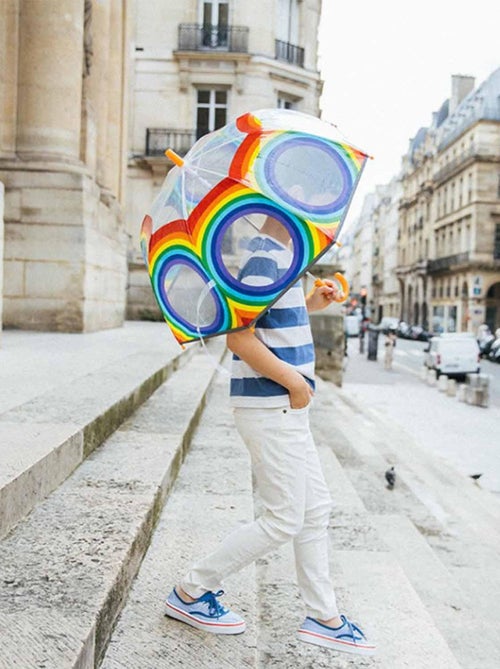 Smati | parapluie enfant transparent arc en ciel - Kiabi