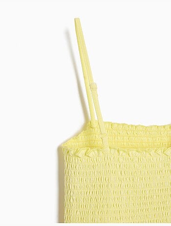Smock gerimpelde top, mo fashion