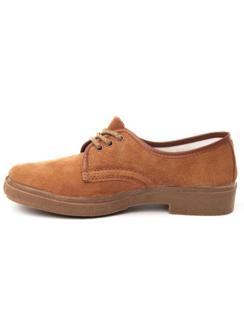 Sneaker Natuurlijk Leer Northome Bruin - Kiabi