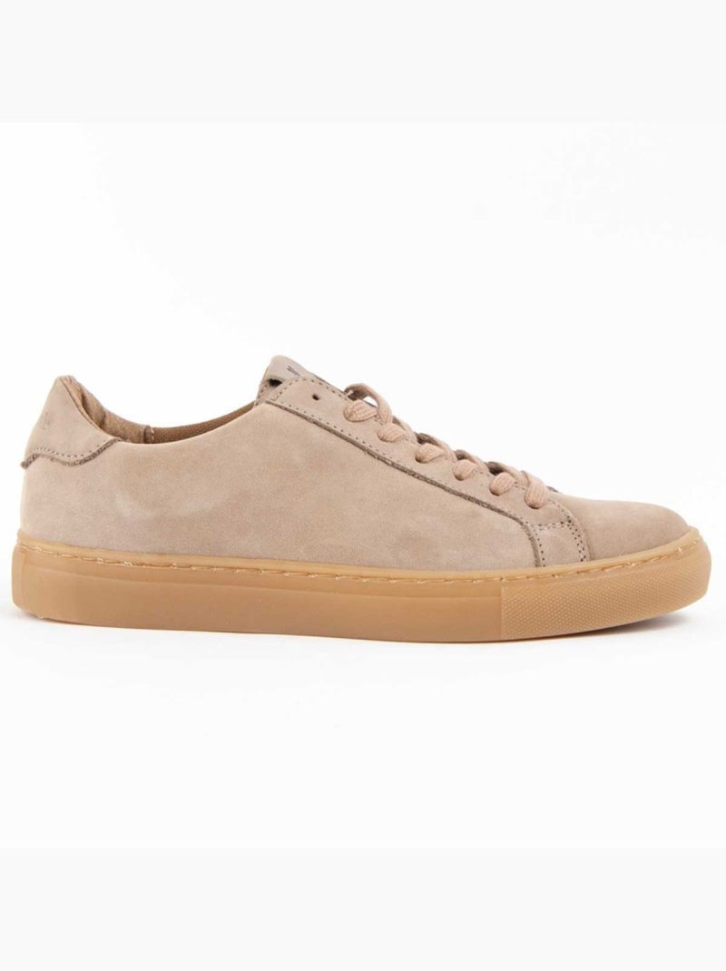 Sneaker Natuurlijk Leer Purapiel Beige - Kiabi