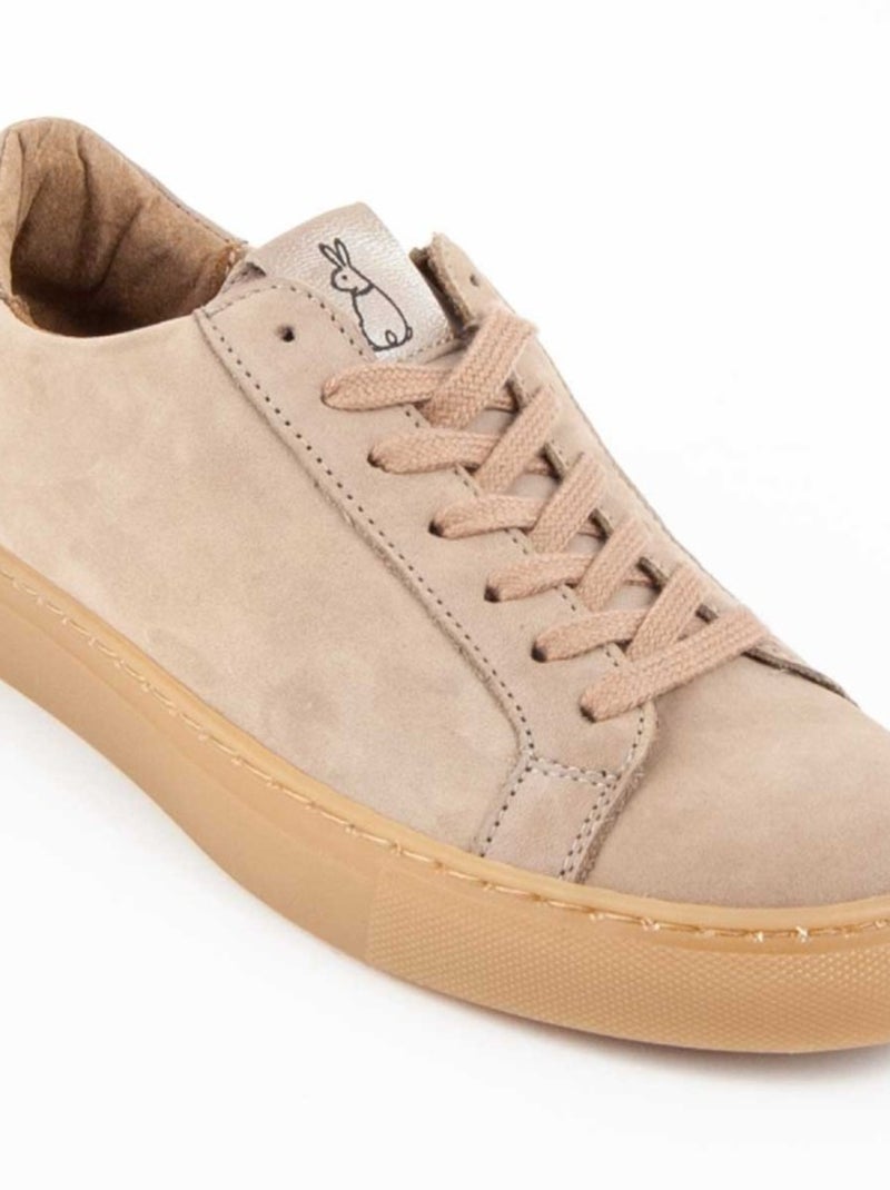 Sneaker Natuurlijk Leer Purapiel Beige - Kiabi