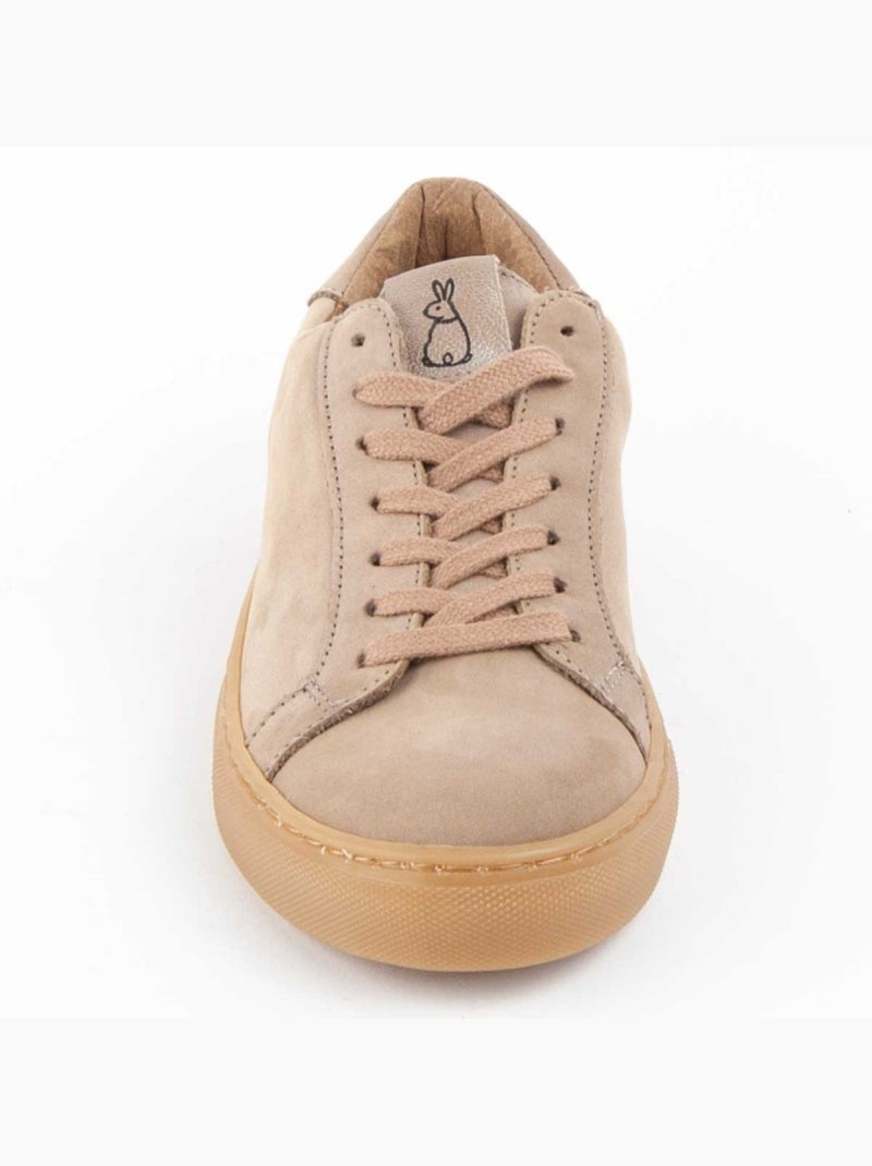 Sneaker Natuurlijk Leer Purapiel Beige - Kiabi